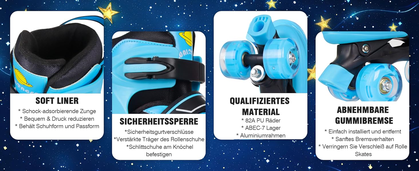 Дитячі ролики Kinder Rollschuhe, блакитні, регульовані, для дівчаток та хлопчиків, розмір 32-36 EU