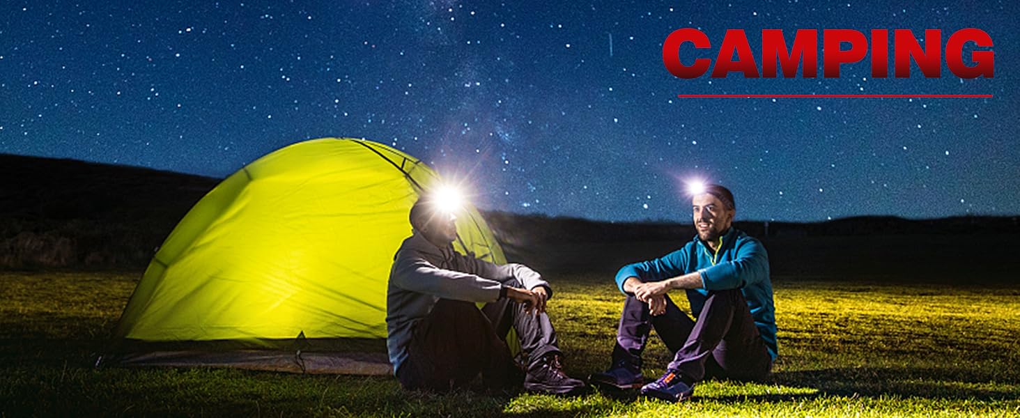 LED налобний ліхтар Aaizplz, 2 шт. - 2000 люмен, 16 режимів, водонепроникний IPX6, сенсор, магніт, для кемпінгу, бігу, риболовлі, дітей та дорослих