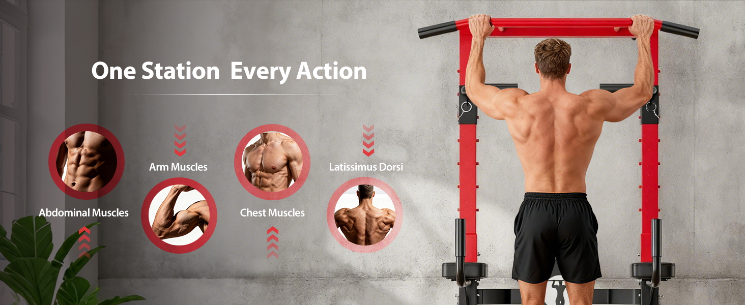 Складана силова станція SogesPower Power Tower: багатофункціональний тренажер з регульованим турніком та римським стільцем для калистеніки та дому