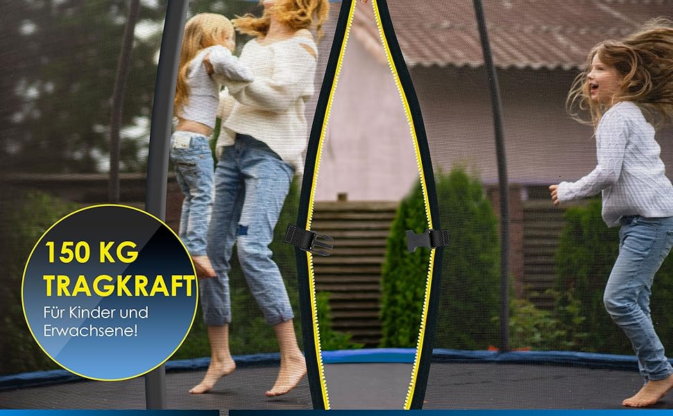Трамплін KESSER® Ø 244/305/366/427 см з сіткою | Сертифікат TÜV Rheinland GS | Дитячий трамплін для саду, до 150 кг