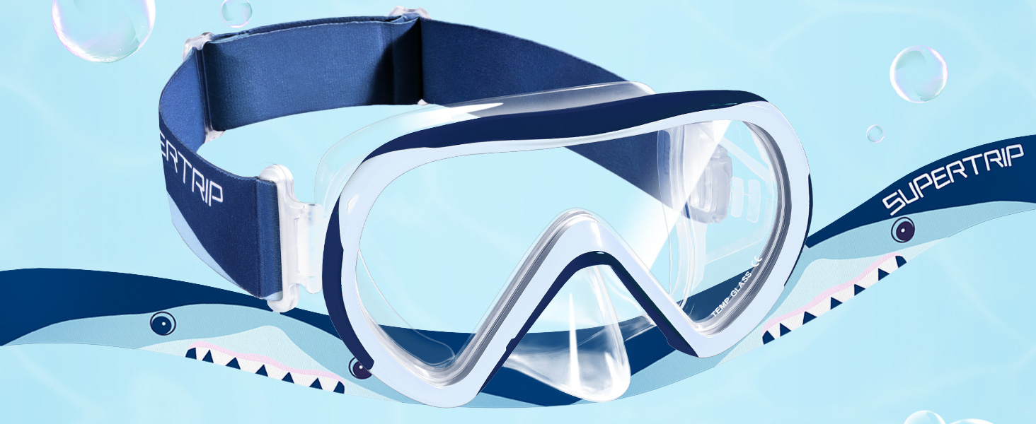 Дитяча маска для плавання та снорклінгу Supertrip, 6-14 років, скло, рожево-фіолетовий