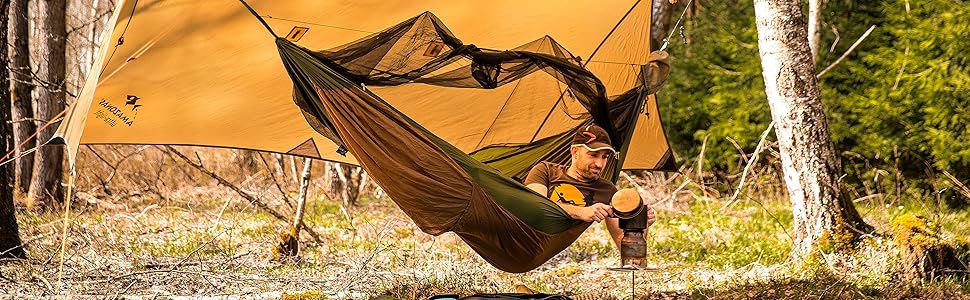 Гамак-колиска Amazonas Adventure Hero XXL з кишенею для килимка – надлегкий, до 150 кг, для кемпінгу, туризму