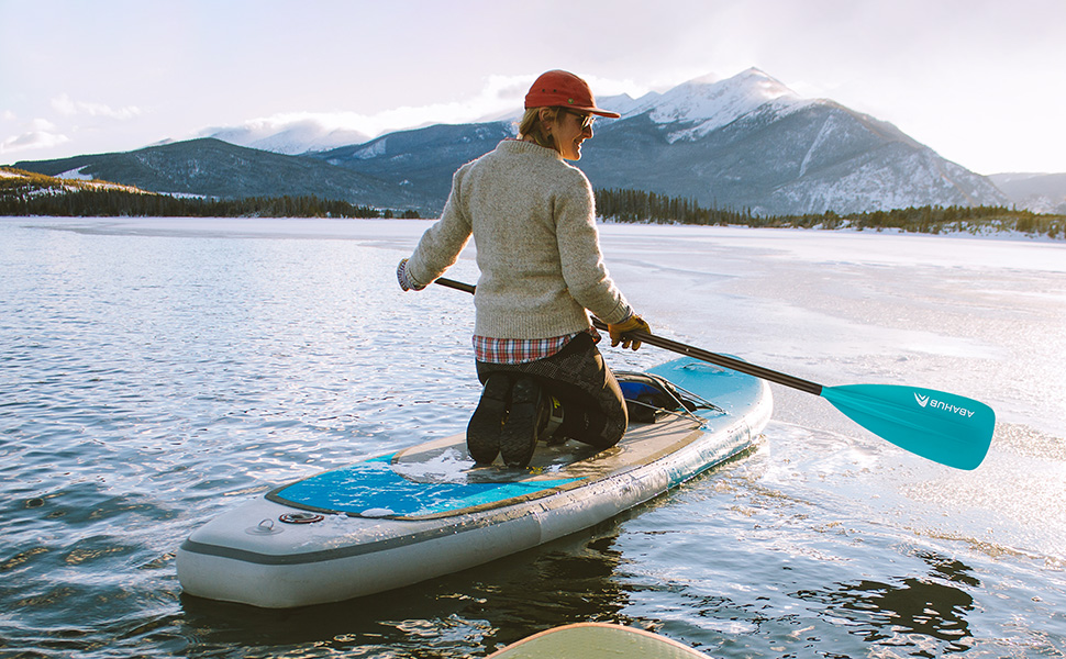 Весло В-1 SUP/Kayak, алюміній, регульоване, бірюзове