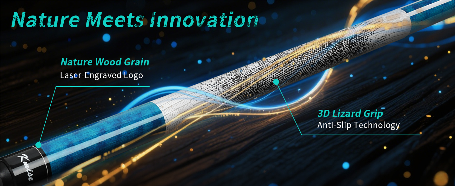 Більярдний кий Kmise професійний, 147 см, канадське кленове дерево, 13 мм шкіряний наконечник, 3D-антиковзаючий грип, для дорослих/початківців/професіоналів, набір 4 шт.