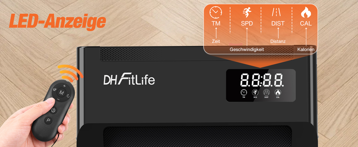 DH FitLife 2026 Walking Pad: Безшумне ходункове тренажерне обладнання з регулюванням нахилу до 6% | Для дому та офісу | З керуванням через APP | TÜV geprüft