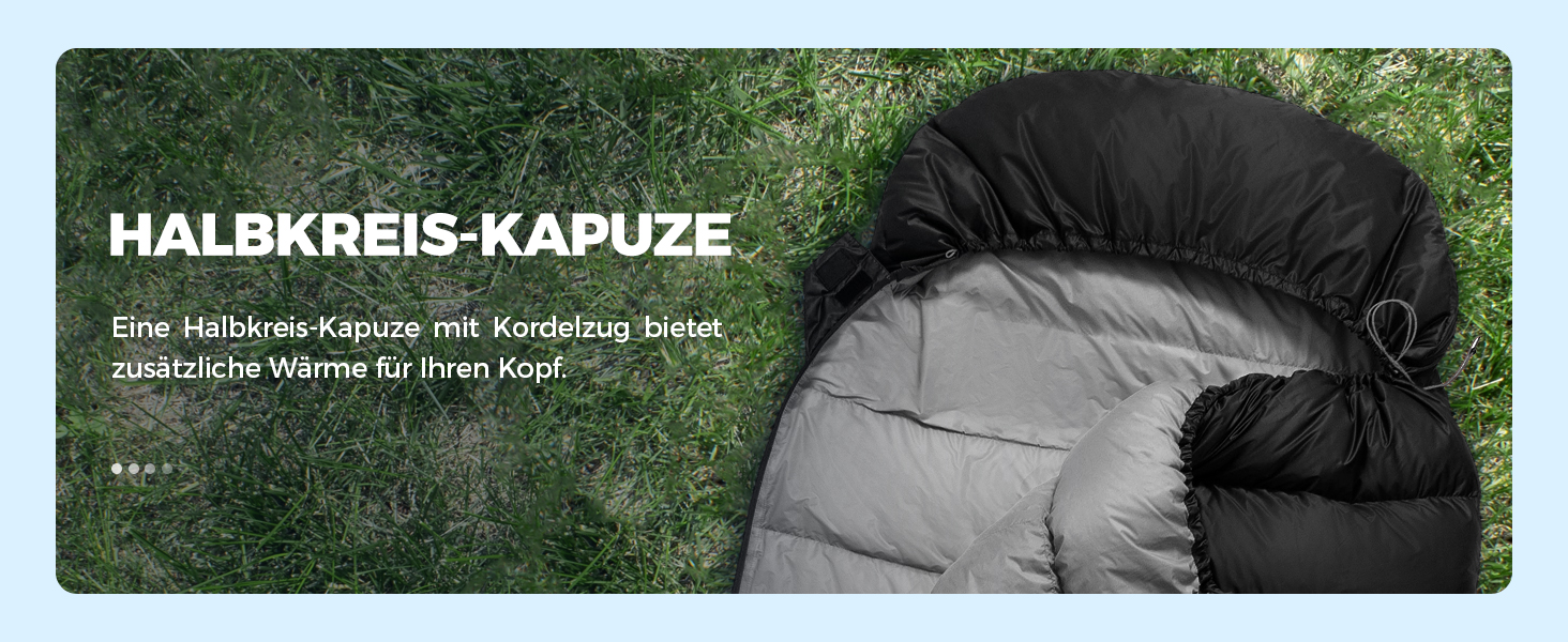 Спальний мішок зимовий Daunenschlafsack, теплий та легкий для дорослих та дітей, 680FP, для походів, альпінізму, кемпінгу. Чорний, 0°C