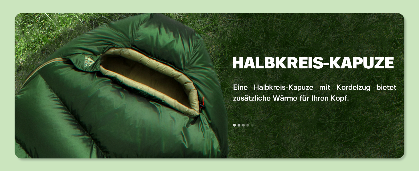 Спальний мішок BUERTS Daunen Summer, 620FP, компактний, для дорослих та підлітків, кемпінг, походи, активний відпочинок. З компресійним мішком. Температура комфорту: 16°C (зелений 5°C)