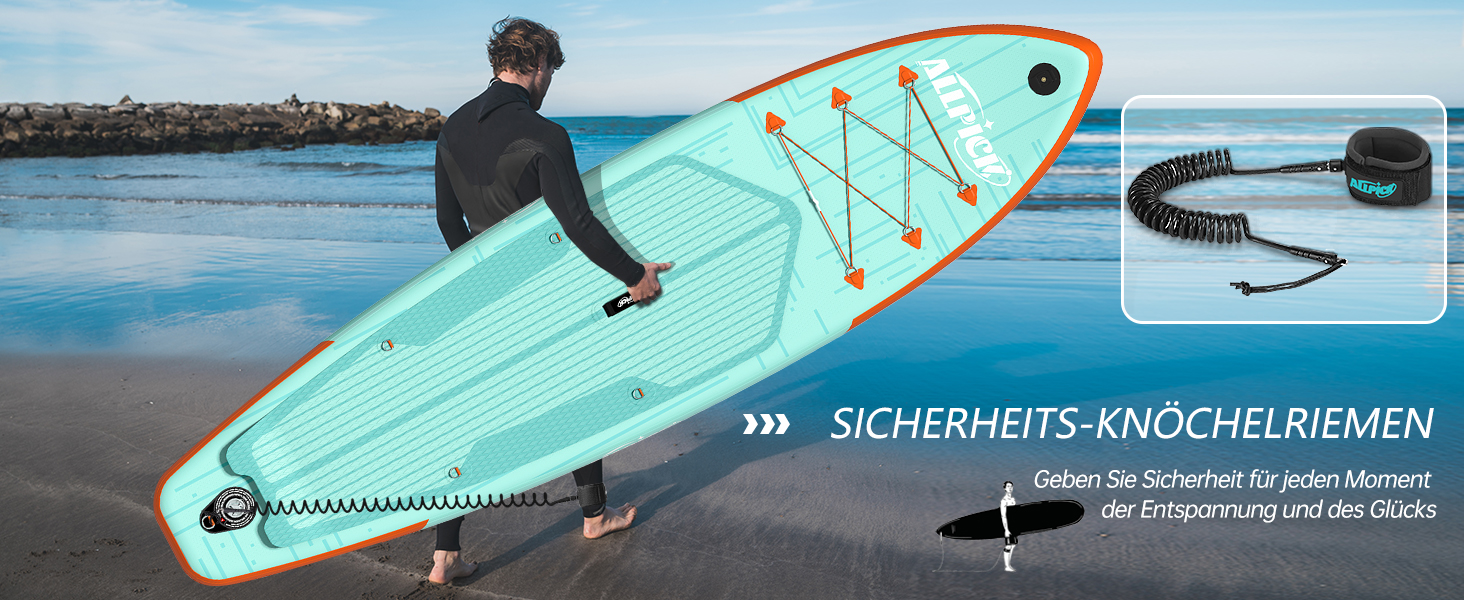 Надувний SUP Борд ALLPICK Premium Set: Комплектація для початківців та професіоналів, 200 кг, з тримачем для камери