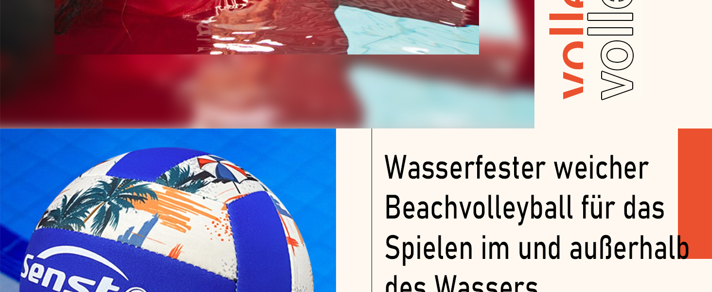 Волейбольний м'яч Senston для пляжу та саду - вологостійкий, м'який доторк, рожевий