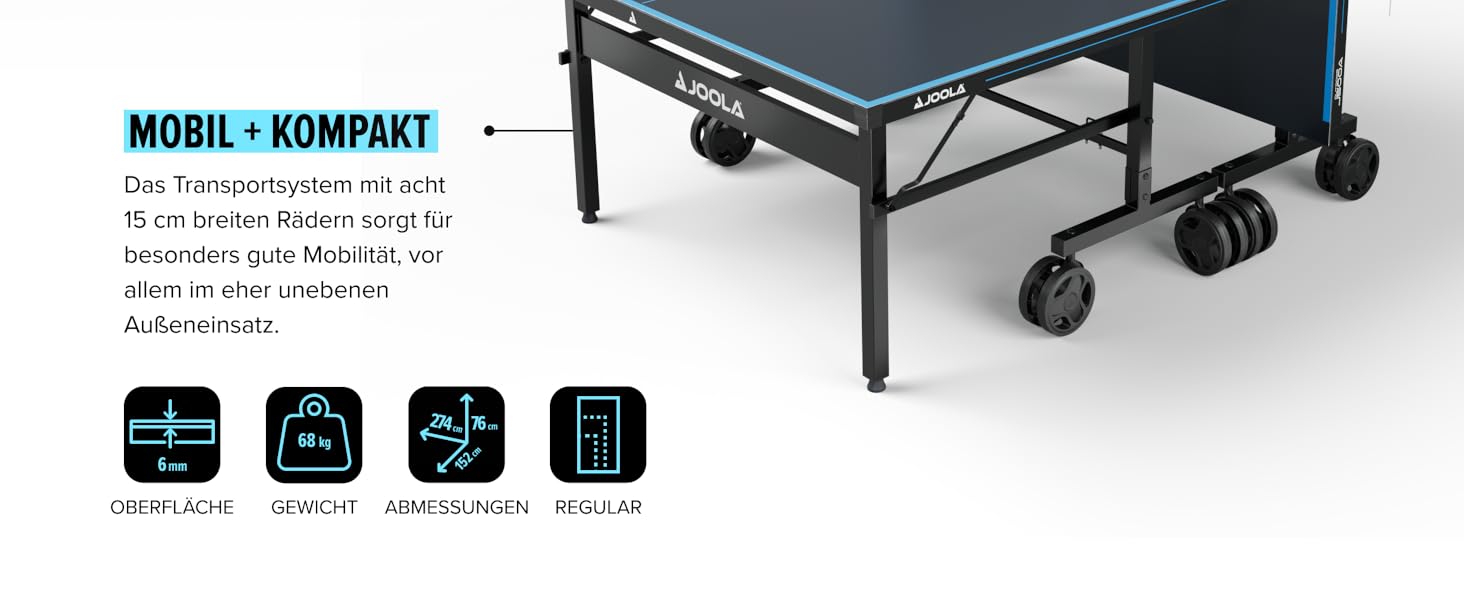 Стол для пінг-понгу JOOLA J500A OUTDOOR - професійний, розкладний, для вулиці, з сіткою