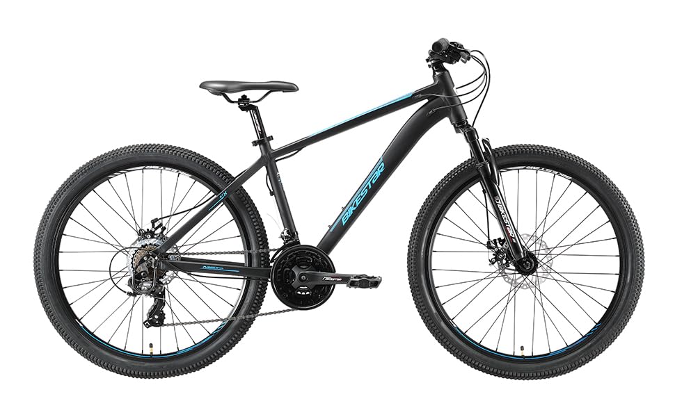 Алюмінієвий гірський велосипед BIKESTAR Hardtail Shimano 21 швидкісна передача, дискове гальмо 26 дюймові шини 13-дюймова 16-дюймова рама Alu MTB СПРОБУЙТЕ БЕЗ РИЗИКУ 16-дюймовий кадр Чорно-рожевий