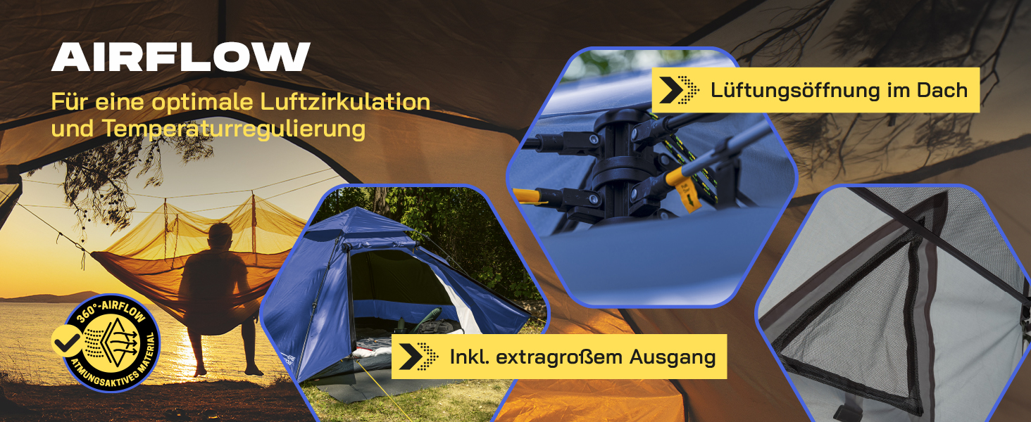Намет Lumaland Outdoor Pop Up Kuppelzelt для кемпінгу, подорожей та фестивалів (2-3 особи), сірий