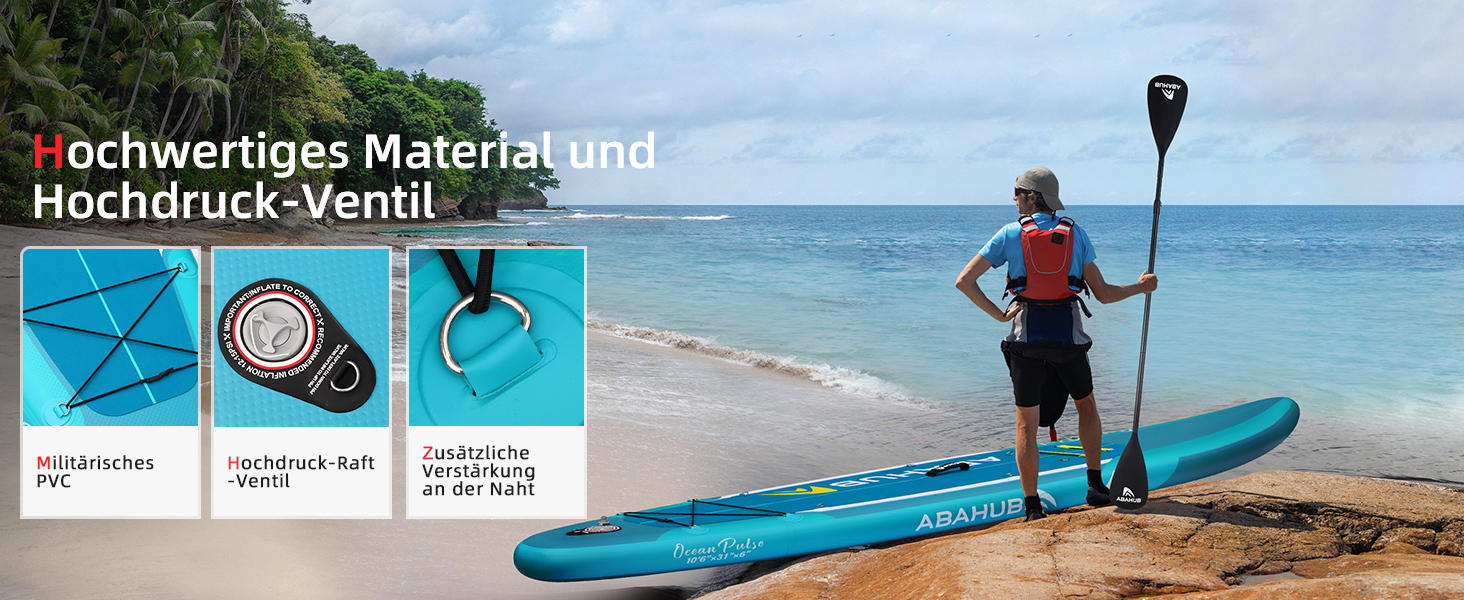 Надувний SUP Борд Abahub 320x78x15см: Комплект для Станд Ап Паддлінг, Каякінг, Риболовля. З регульованим веслом та сидінням.