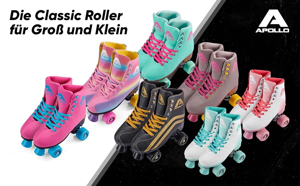 Дитячі та дорослі ролики Apollo Disco Roller - регульовані Quad-ролики, розміри 31-42, Lagoon