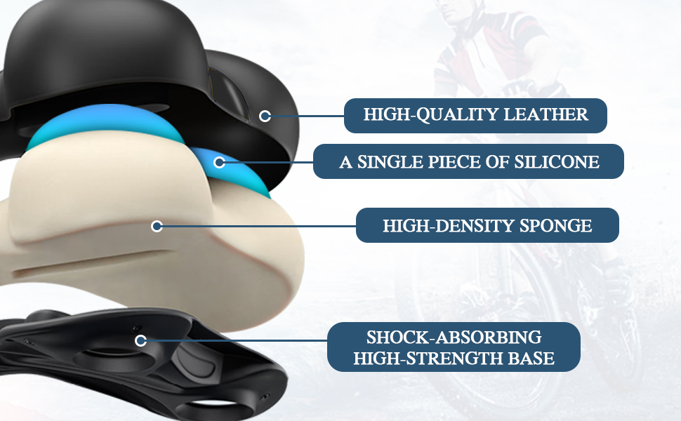 Велосипедне сідло ENJOHOS, водонепроникне PU сідло для гірського, трекінгового, туристичного та шосейного велосипеда (Чорно-біле)