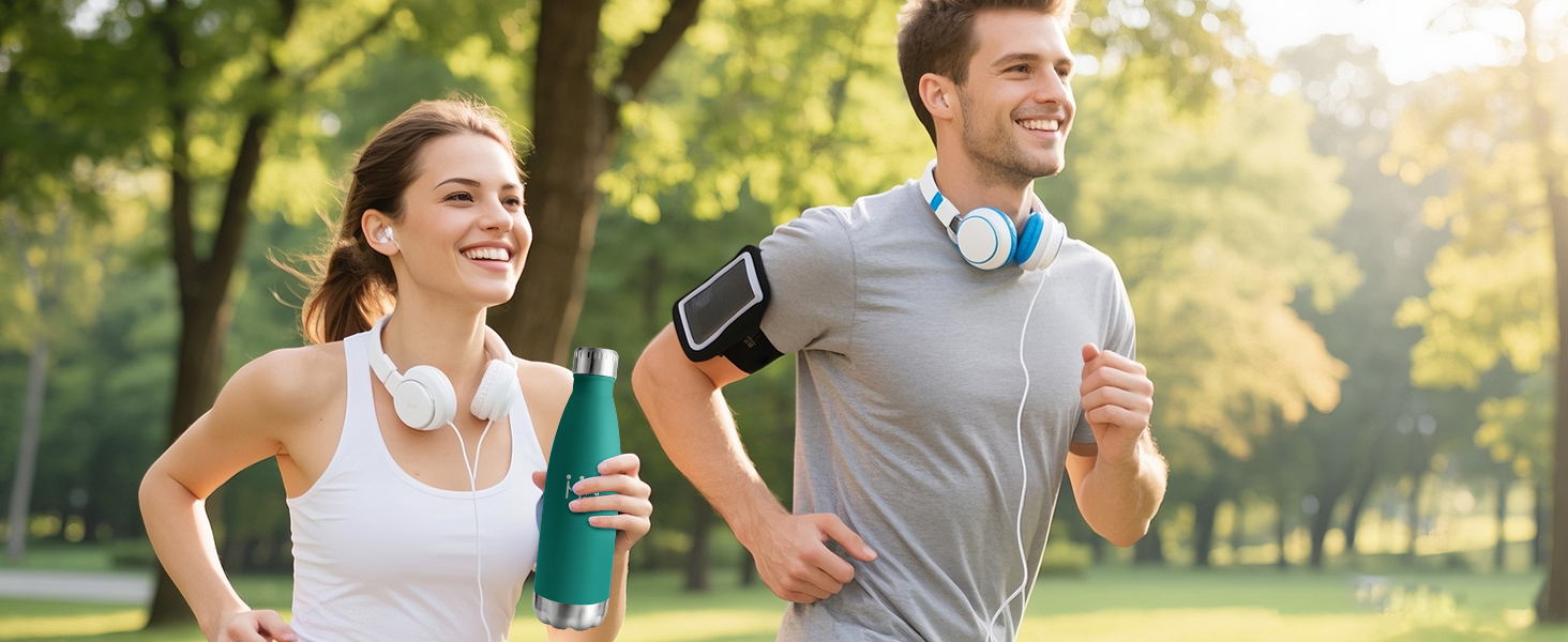 Термос-пляшка 750 мл, ізольована пляшка для води з нержавіючої сталі, без BPA, витокозахисна термопляшка, подвійні стінки, підходить для газованої води, для університету, роботи, подорожей, спорту, активного відпочинку, для хлопчиків та дівчаток, 750 мл, темно-зелений