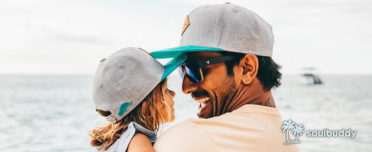 Набір бейсболок Soulbuddy для батька та сина (2 шт) — сімейна кепка Snapback для чоловіків та дітей, сіро-блакитний колір