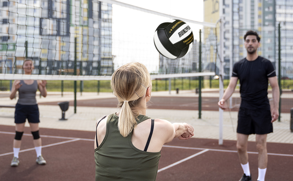 Волейбольний м'яч RUN2PEAK 0,5 кг, розмір 5, для тренувань, сеттер, чорний/білий