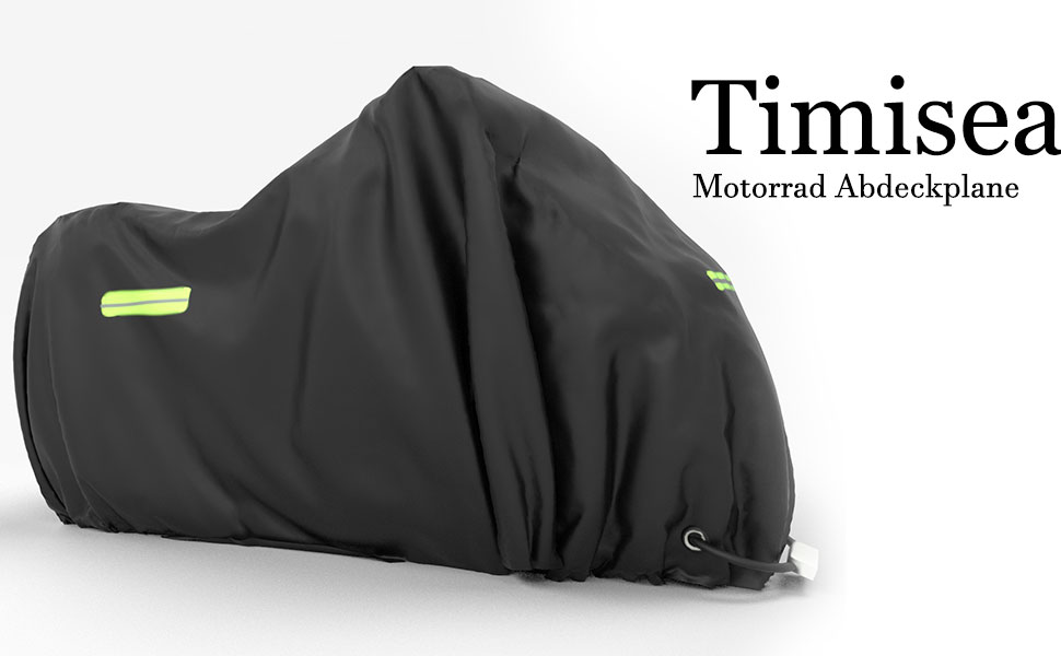 Захисний чохол для мотоцикла Motorrad з відбиваючими смугами, чорний, 245x105x125 см