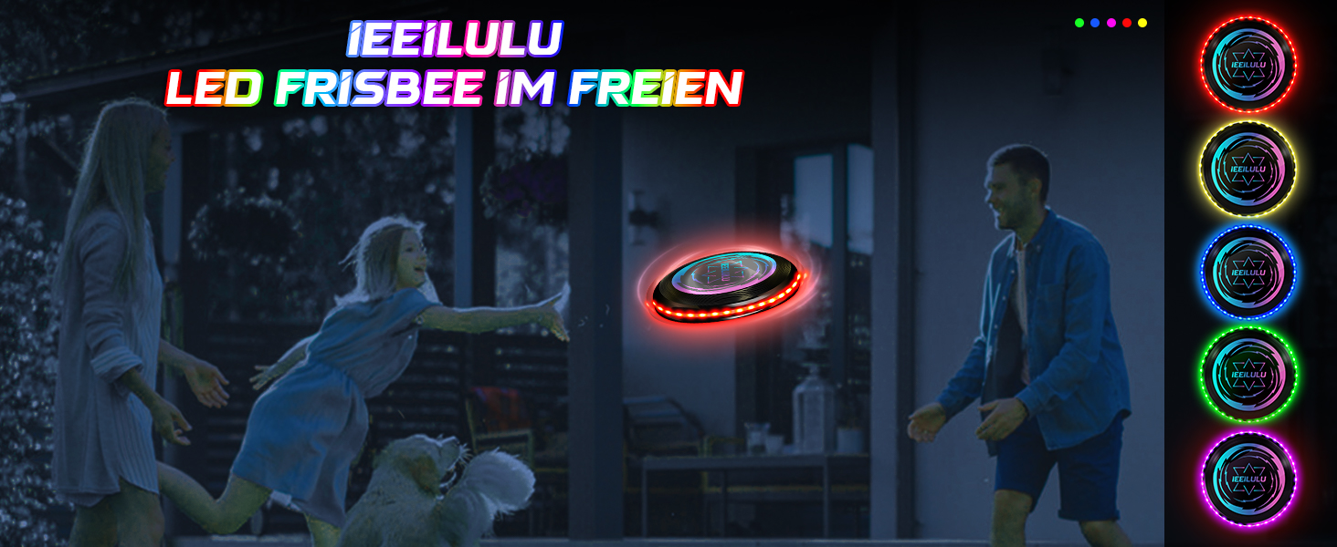 Світлодіодний фрізбі IEEILULU: LED-диск для активного відпочинку (червоний) - для дітей та дорослих, для пляжу, газону, вулиці