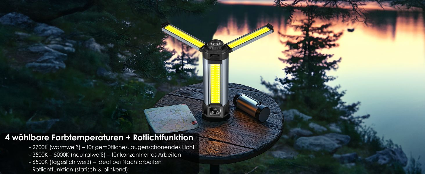 Багатофункціональний ліхтар 12 в 1 з LED, акумулятором, магнітом та телескопічною штангою: ліхтар для кемпінгу, ліхтарик, робочий ліхтар для майстерні, powerbank – для саду, відпочинку на природі та не тільки