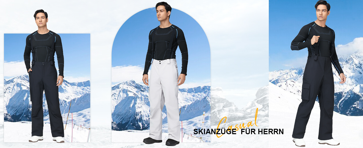 Комплект гірськолижний чоловічий HOTIAN: куртка та штани. Теплий, водонепроникний, вітронепроникний костюм для сноуборду та гірськолижного спорту. Розмір M. HB+BK