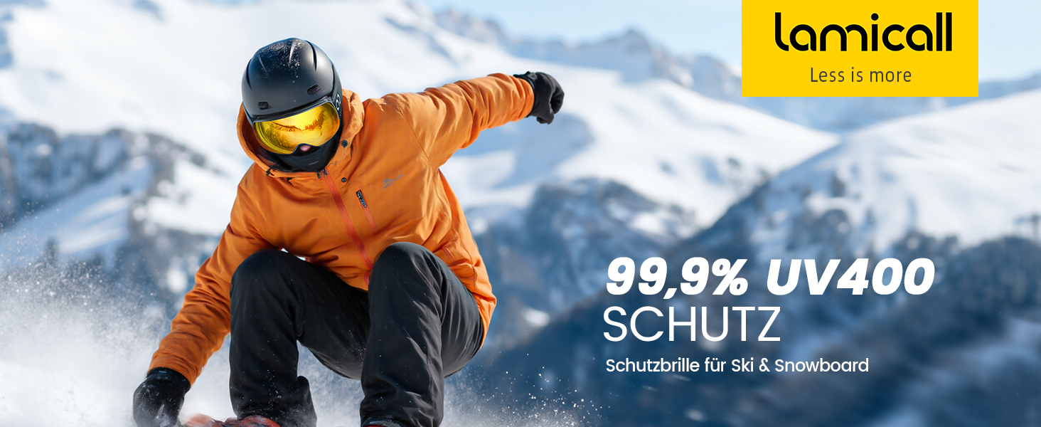 Ламікал - Скі-маска для чоловіків та жінок, сноуборд маска з OTG - [Ultra HD та ширший огляд] - Топ маска для катання на лижах з захистом від запоту, захисна маска для сноуборду з дзеркальним покриттям, скі-маска UV400 з захистом від відблисків (Покращена версія - чорний каркас - золотий (VLT: 11%))