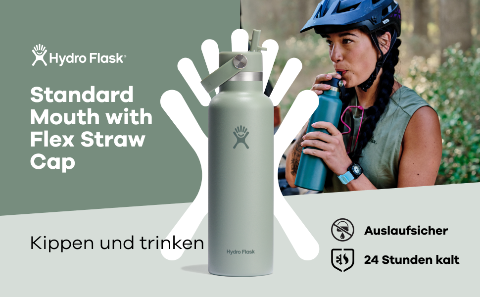 Термобутилка Hydro Flask 709 мл, вакуумна, сталева, з кришкою Flex, порошкове покриття, стандартна горловина, колір Fossil