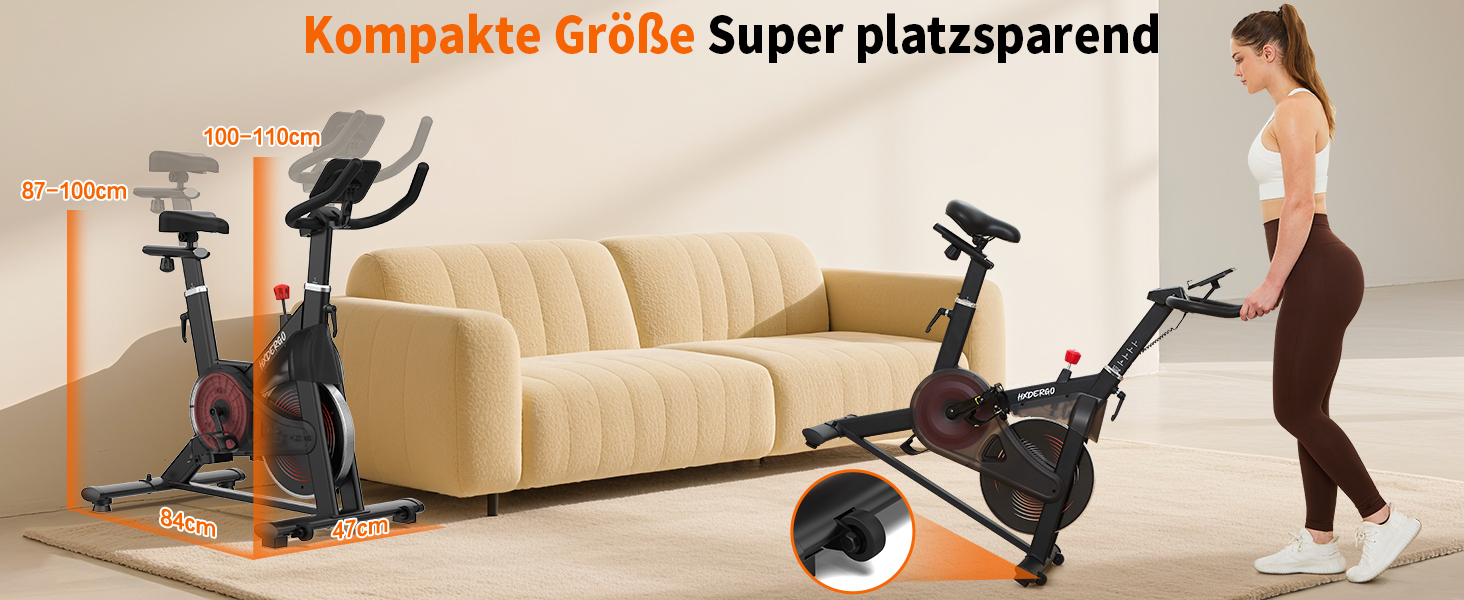 Велотренажер HXD-ERGO з регульованим магнітним опором, кардіотренування, фітнес-велосипед, 150 кг, чорний та червоний