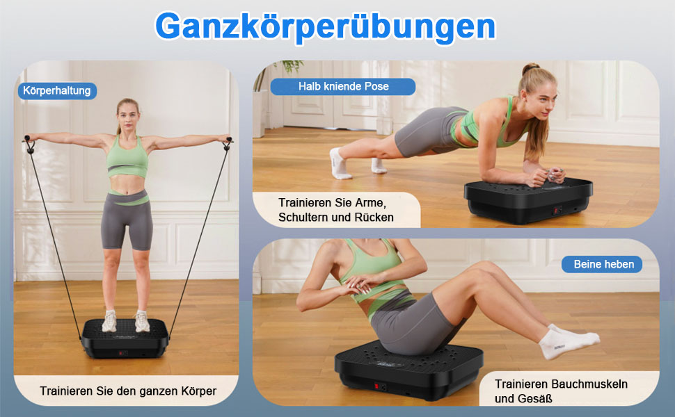 Вібраційна платформа для фітнесу Aolawco з тренувальними гумками, 99 рівнів інтенсивності, для дому, для м'язового розвитку та зняття стресу