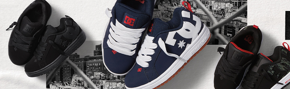 DC Shoes Court Graffik - Скейтбординг черевики для хлопчиків (30.5 EU, Black Multi White)