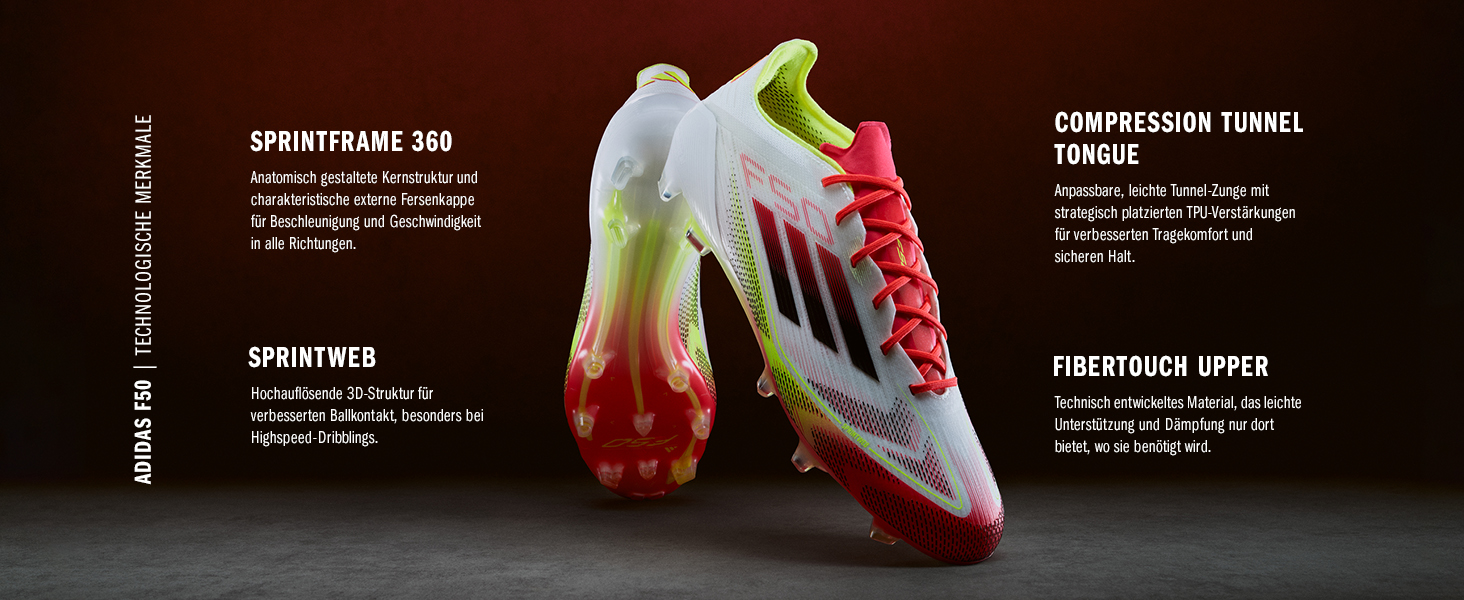 Жіночі футбольні бутси Adidas F50 League Mid Top для твердого/багатоповерххового поля, розмір 39 1/3 EU, кольори: Cloud White, Lucid Red, Solar Yellow