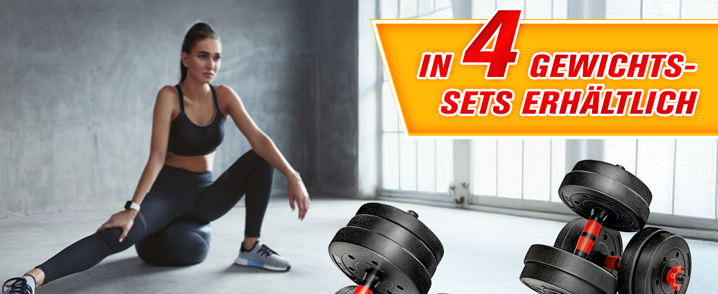 Набір гантелей 2-в-1 Hanteln Set 15-30 кг: регульовані гантелі, штанга зі зірковими фіксаторами, з'єднувальна труба (включно з гирею 40 кг)