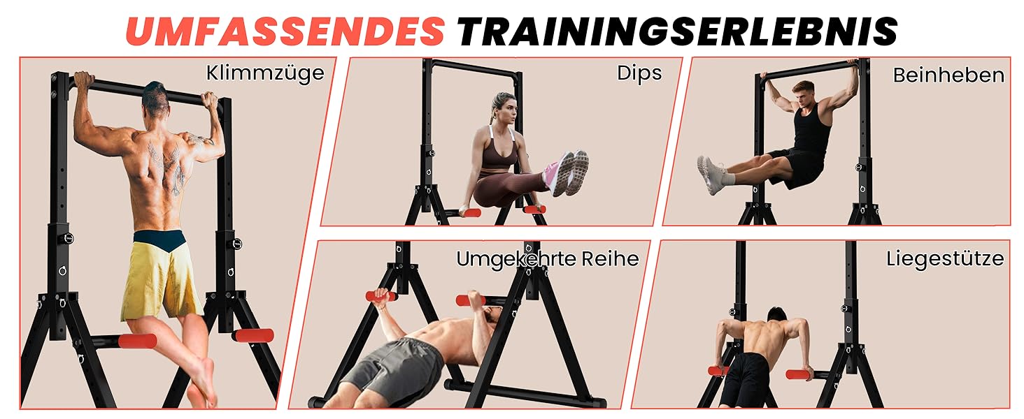 Стійка для віджимань та підтягувань DOBESTS - багатофункціональний фітнес-тренажер, регульована висота, чорний