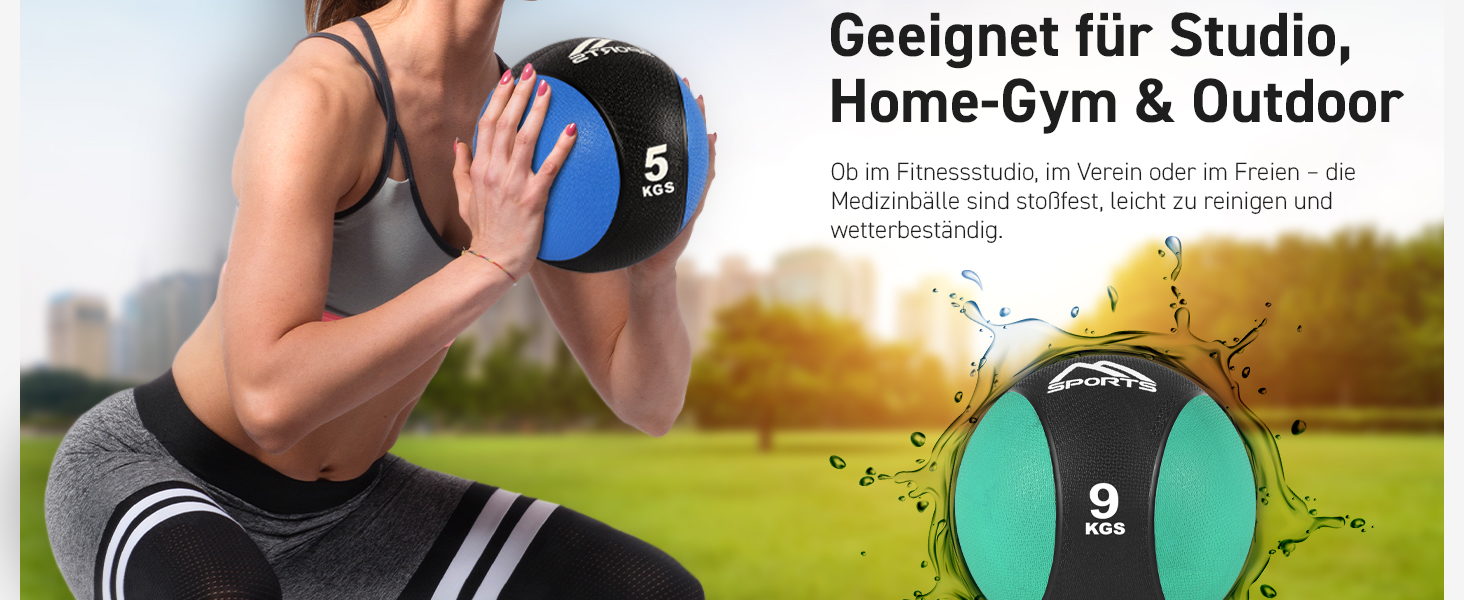 М'яч для фітнесу MSports 1-10 кг - професійний, з постер-інструкцією