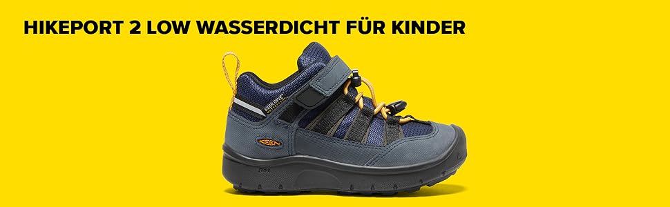 KEEN Hikeport 2 Low Waterproof - дитячі водонепроникні черевики для хайкінгу, чорний