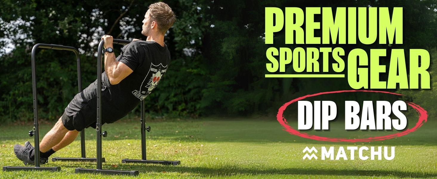 MATCHU Регульовані турніки для віджимань (паралелетки) - 75-103 см, сталь, чорний