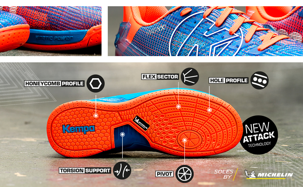 Дитячі гандбольні кросівки Kempa Attack Contender Junior - блакитний, розмір 32 EU