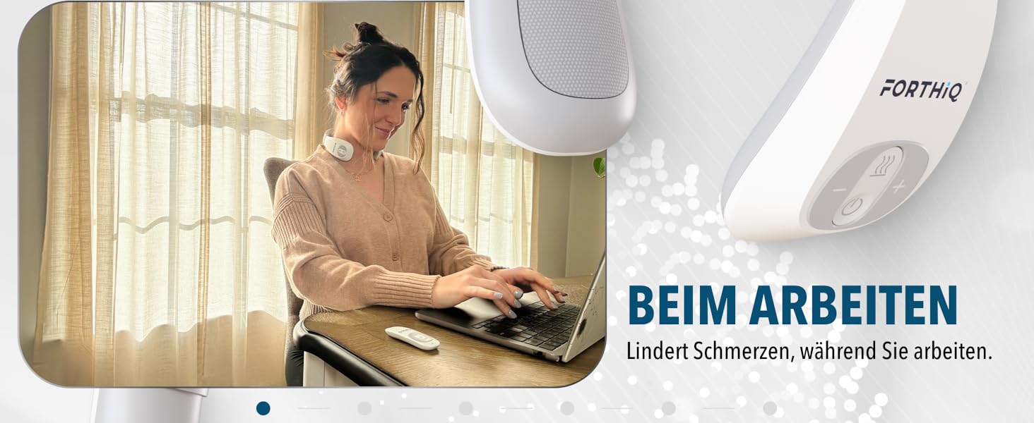 FORTHiQ Масажер для шиї з підігрівом, електричний масажер для шиї, 15 рівнів, портативний, 2025 Edition