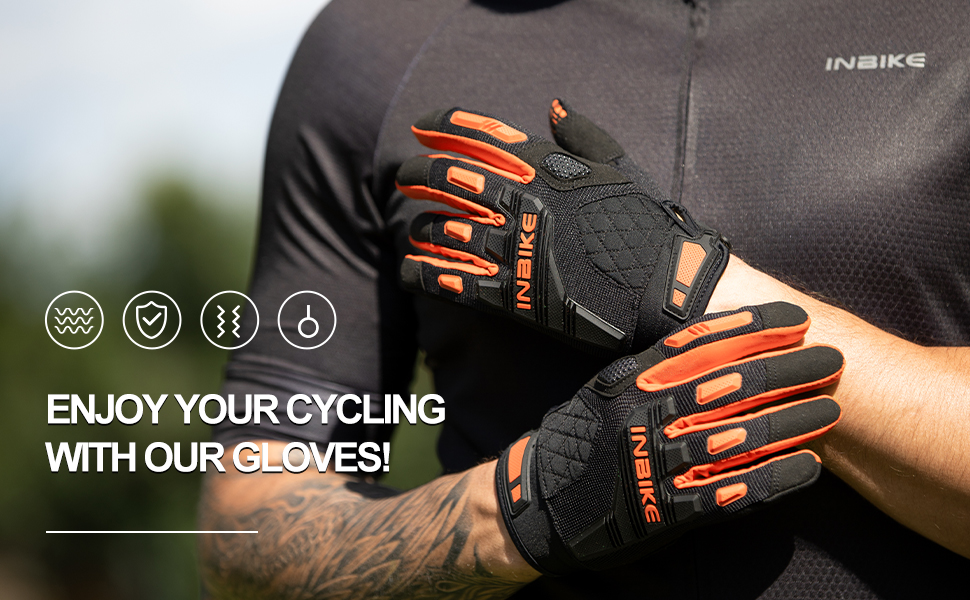 Велосипедні рукавички Inbike MTB для катання на гірському велосипеді та шосе, літні, дихаючі, з підтримкою сенсорного екрану, з TPR накладками на пальці та Eva наповнювачем, сірі, повні пальці, чоловічі/жіночі (MC020), розмір S