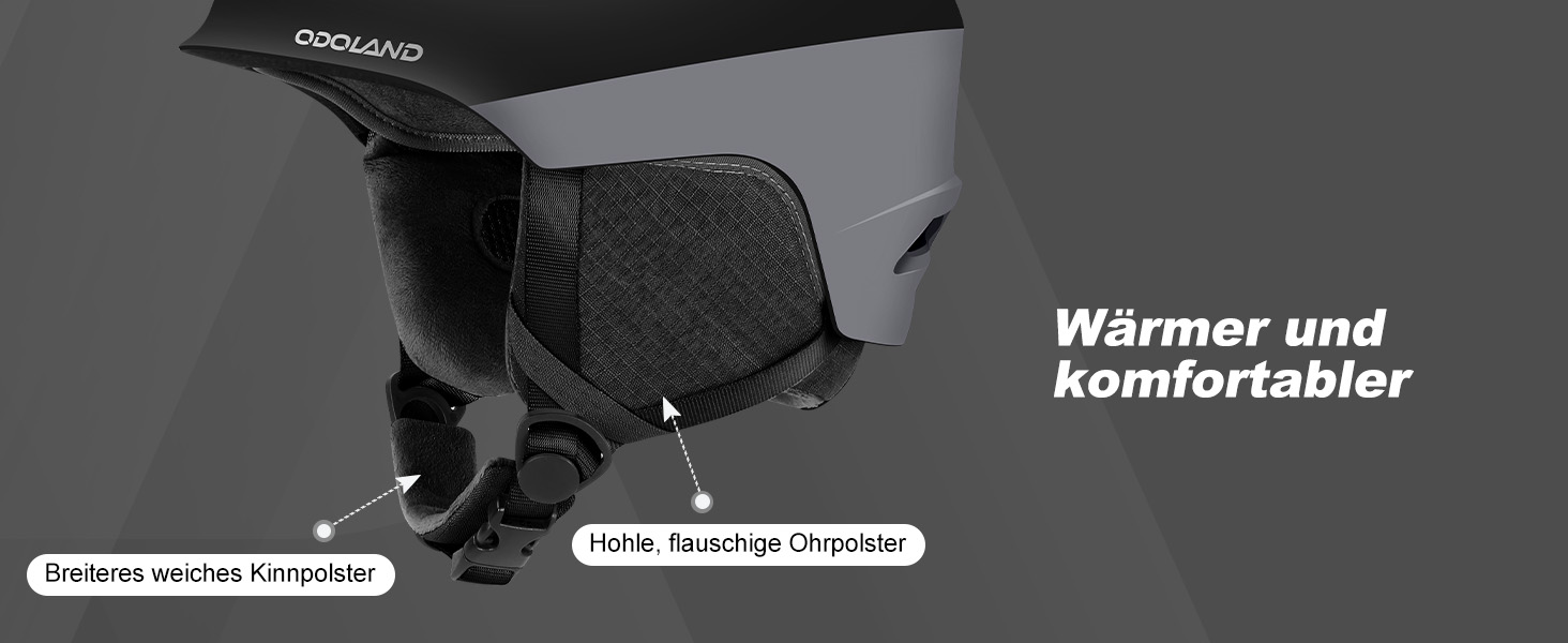 Шолом для сноуборду та лиж Odoland з маскою: захист UV 400, чорний + помаранчевий, розмір L (60-61 см)