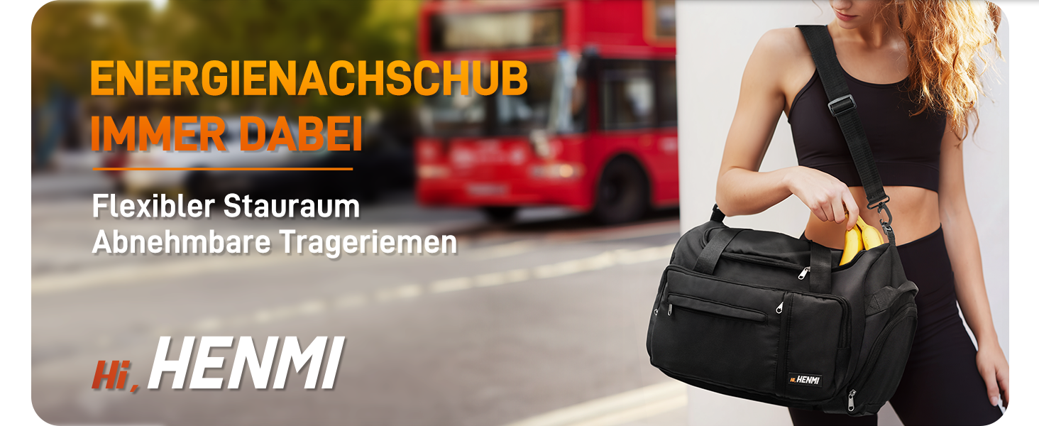 Спортивна сумка Henmi 43L з відділенням для взуття та мокрих речей, чорна. Ідеальна для подорожей, тренувань та фітнесу.