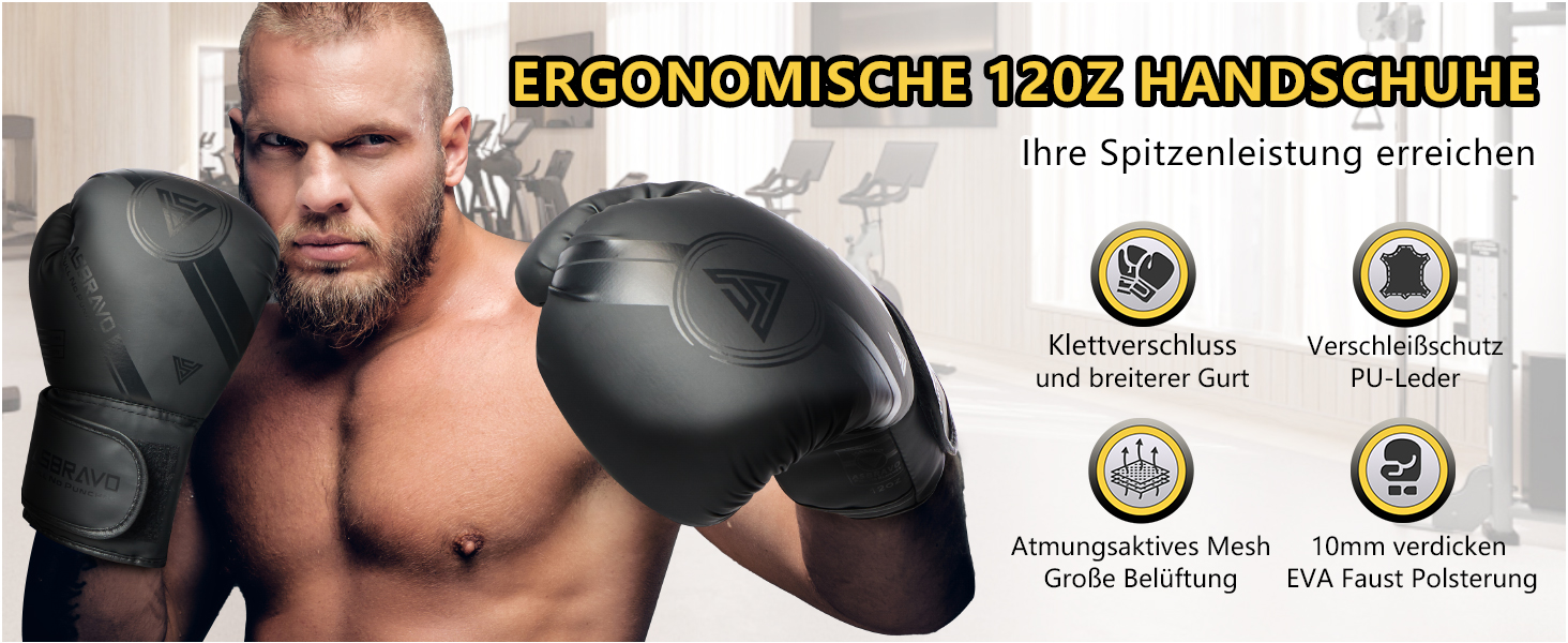 Боксерський мішок ASBRAVO для дорослих, комплект з рукавичками 12oz, для MMA, муай-тай, кікбоксингу, тренувань вдома, чорний
