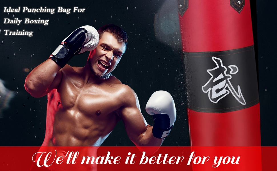 Боксерський мішок для підвішування (без наповнення) для MMA, Муай Тай, кікбоксингу. Комплект з міцною сталевою ланцюгом та чорним боксерським мішком + боксерські рукавички