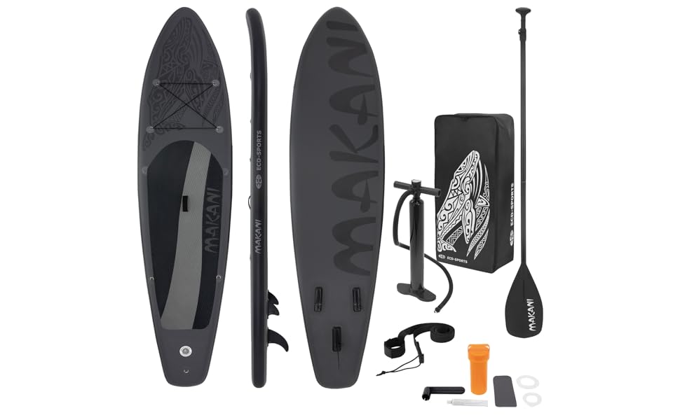Надувна SUP-дошка ECD Germany Makani 320 см, до 150 кг, з регульованим алюмінієвим веслом і повним комплектом аксесуарів, різні кольори