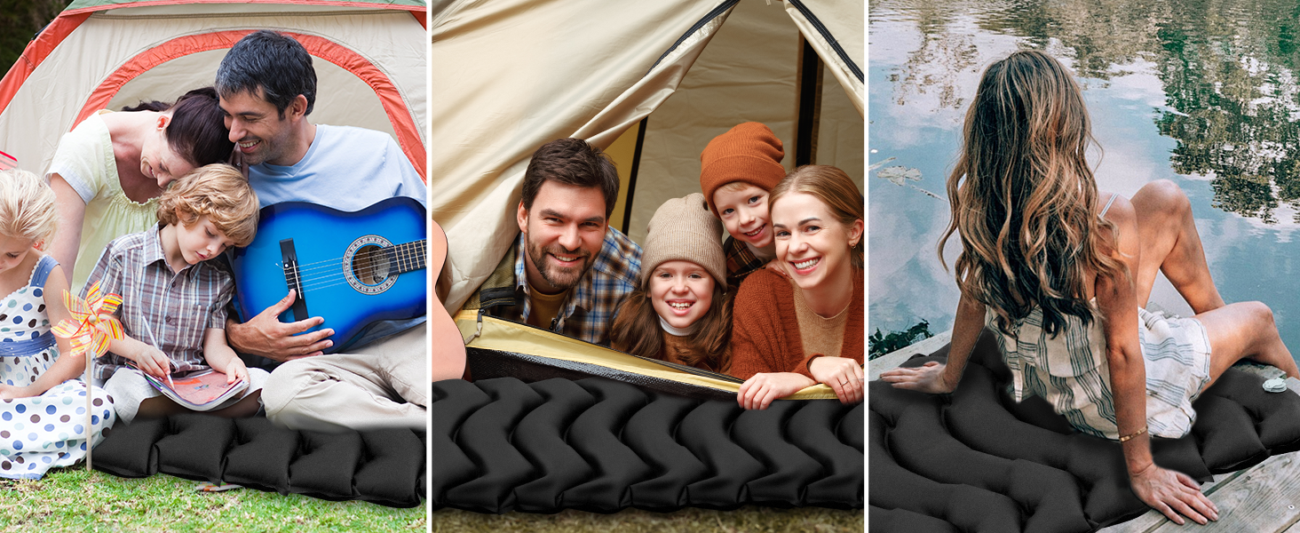 Надувний килимок Isomatte CIXMUS з самонадуванням, 10 см товщини, з насосом та подушкою, водонепроникний, для кемпінгу та відпочинку на природі, зелений