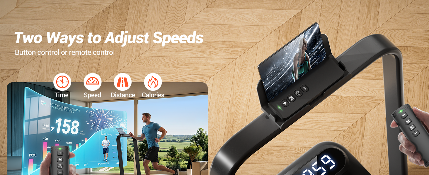 Біговий тренажер CURSOR 4-в-1: складаний, з нахилом 15%, Walking Pad з регулюванням нахилу та трійною амортизацією, дистанційне керування, максимальне навантаження 136 кг