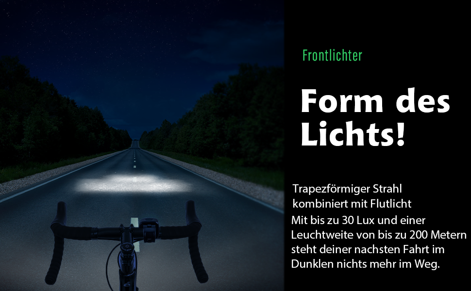 Набір LED-фаро для велосипеда, сертифікований StVZO, 600mAh, зарядка Type-C, передній + задній ліхтар, водонепроникність IPX5