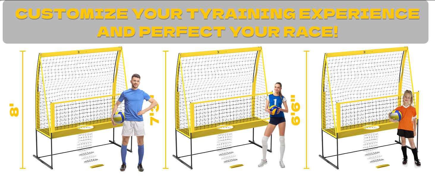 Професійна волейбольна сітка Yoving 2,4×3,4 м для тренувань ударів і подач — міцна для покращення техніки, сили та точності, підходить для командних та індивідуальних занять у приміщенні та на вулиці