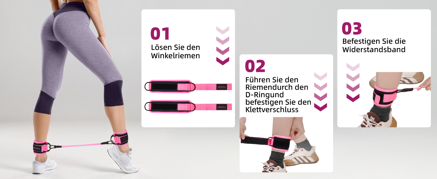 Набір еластичних стрічок для фітнесу: стрічки опору та манжети для тренувань ніг та тіла. Ідеально для йоги, фітнесу вдома та залу. З інструкцією.